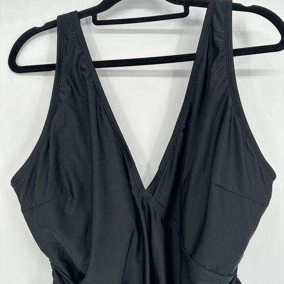 Adore Me Womens One Piece Swimsuit Size 3X Black Boho Beach Classic Slimming - Picture 6 of 8